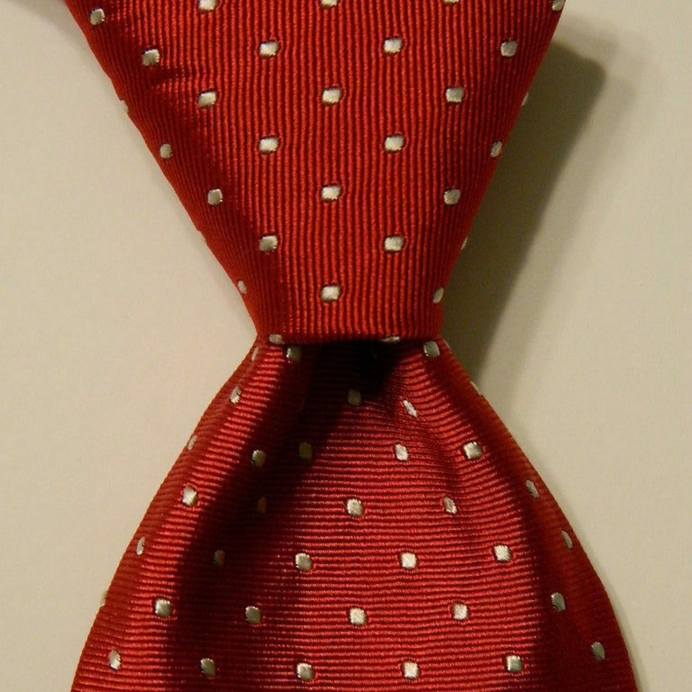 346 BROOKS BROTHERS Silk Necktie POLKA DOT Red EUC